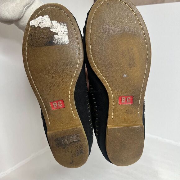 BC Footwear Women's Straight A's Black Suede Moccasin Boots Studded Size 9 - Picture 8 of 12